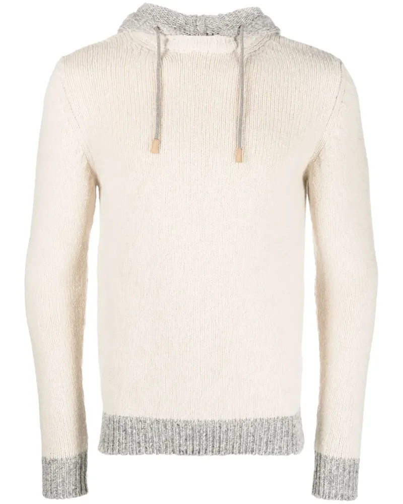 Eleventy Gerippter Hoodie - Nude Nude