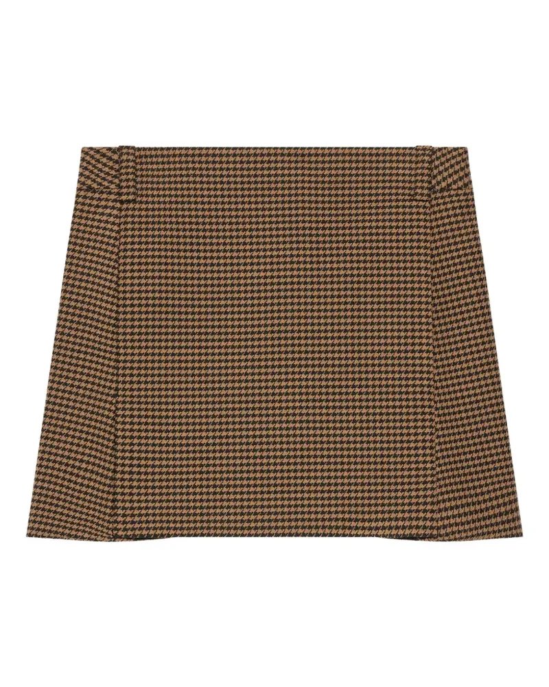 Courrèges Minirock mit Hahnentrittmuster - Braun Braun