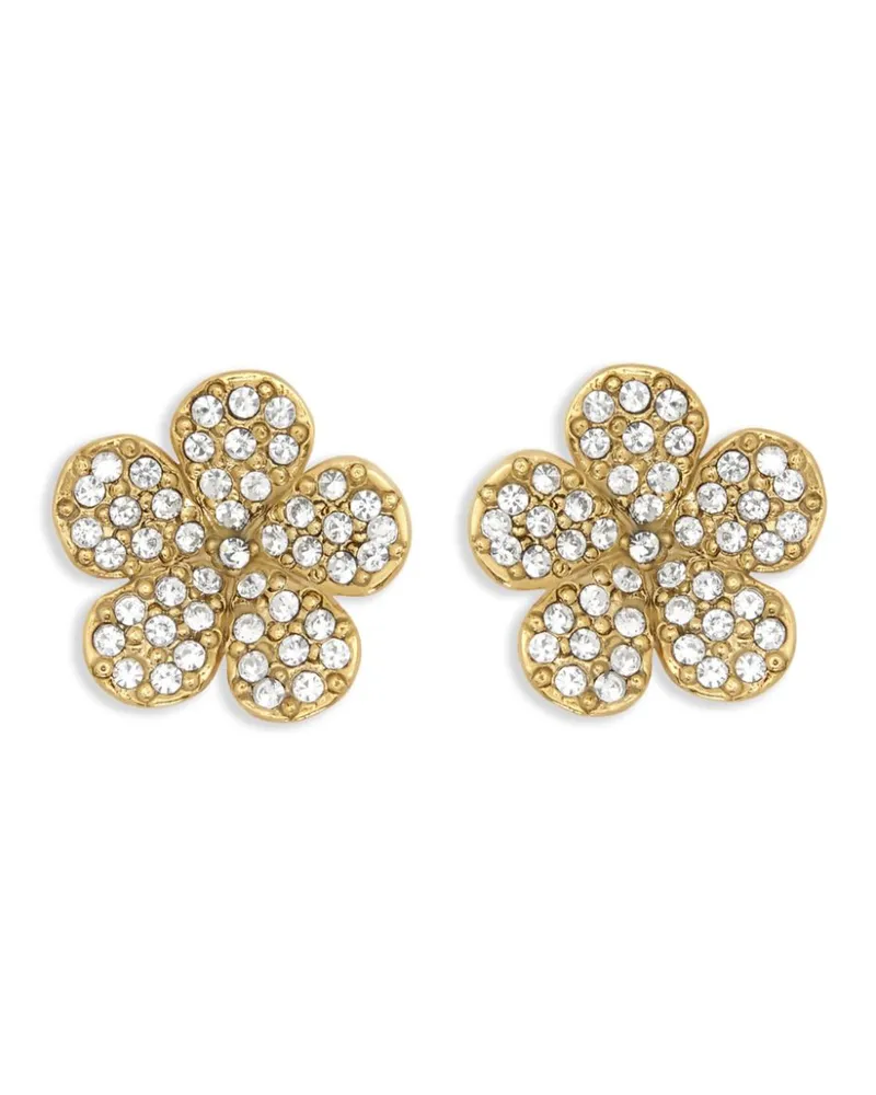 Oscar de la Renta Crystal Flower Ohrstecker - Gold Gold