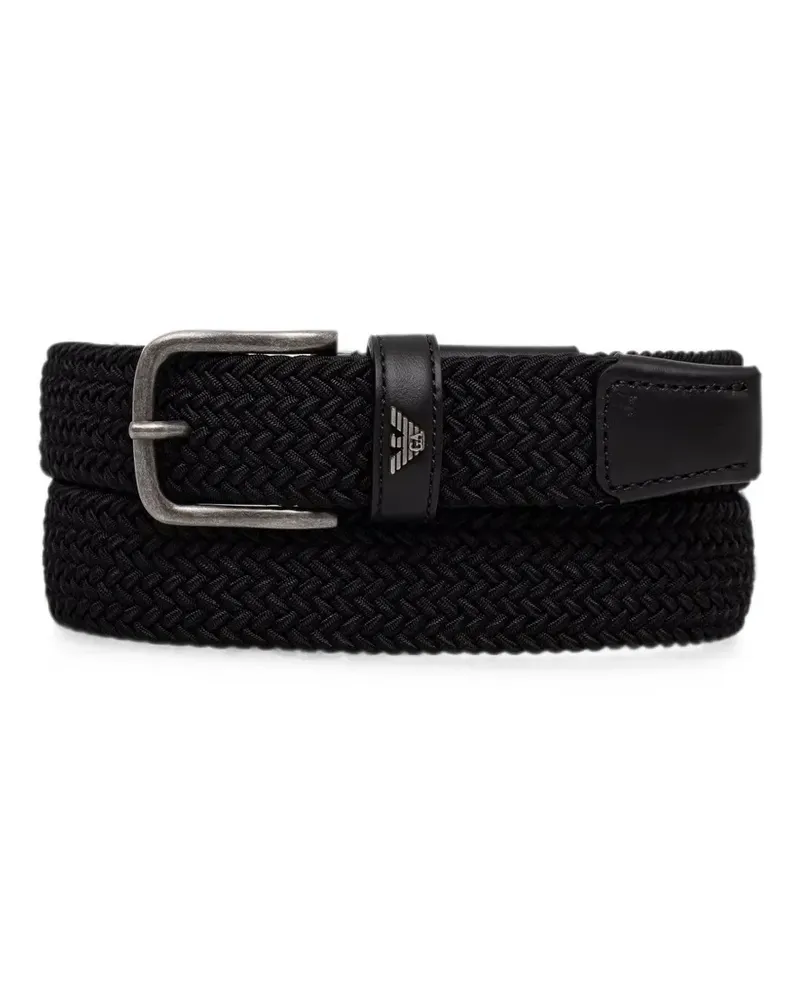 Emporio Armani Geflochtener Gürtel mit Lederbesatz - Schwarz Schwarz