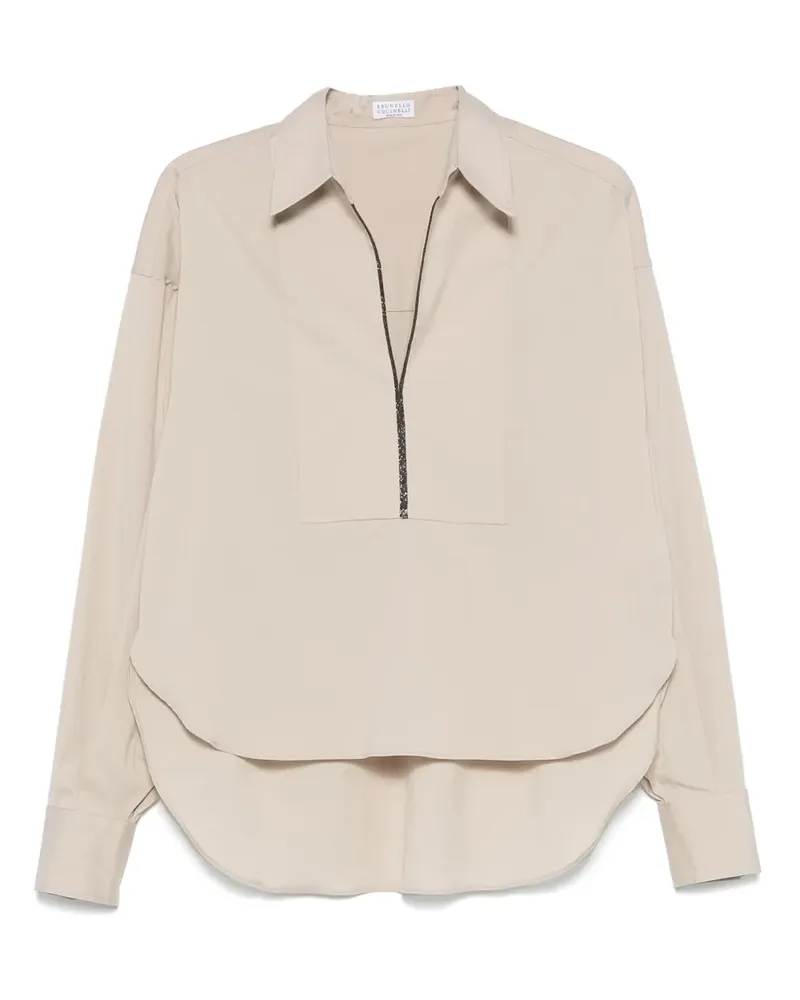 Brunello Cucinelli Bluse aus Baumwollgemisch - Nude Nude