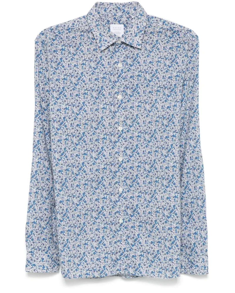 XACUS Hemd mit Blumen-Print - Blau Blau