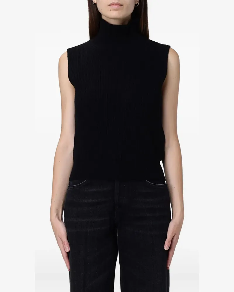 Dondup T-Shirt mit Rollkragen - Schwarz Schwarz