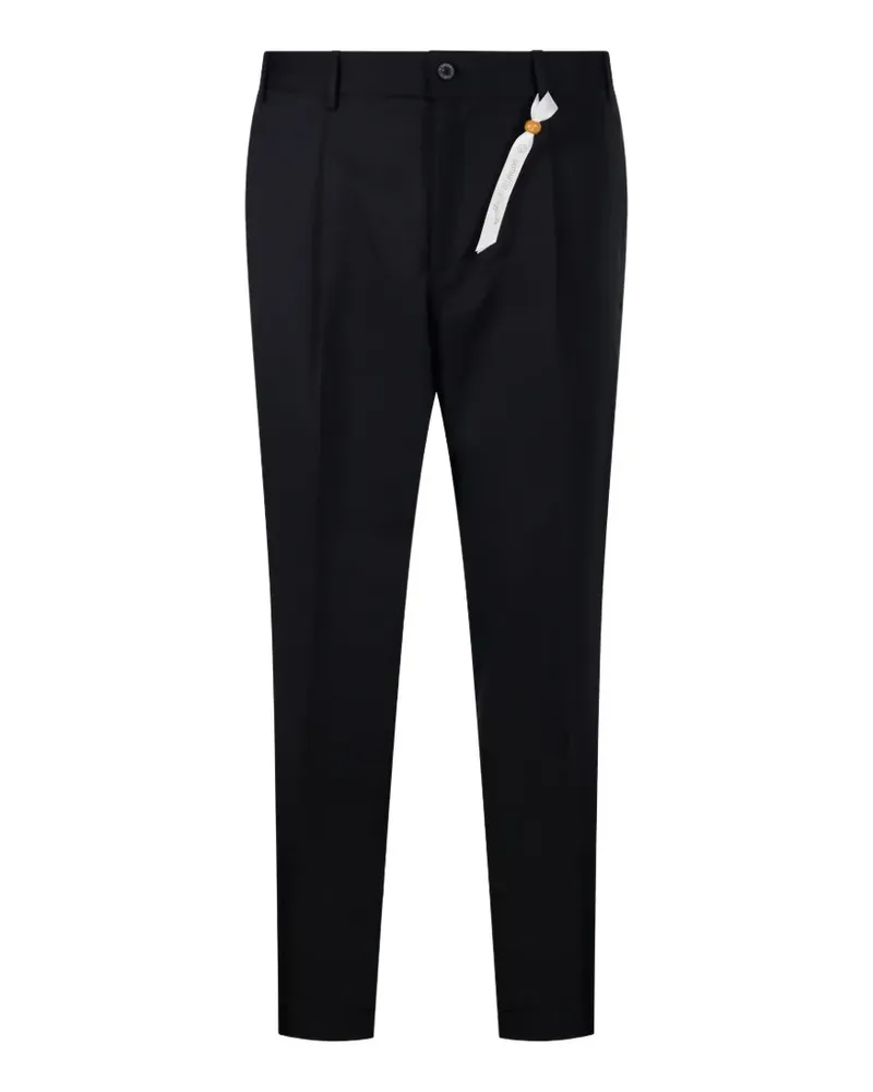 Biagio Santaniello pleated tapered trousers - Schwarz Schwarz