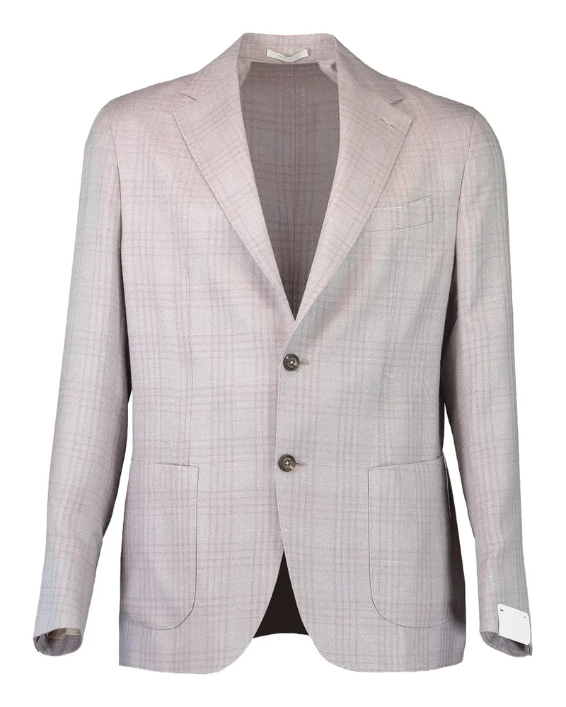Eleventy single-breasted checked blazer - Nude Nude