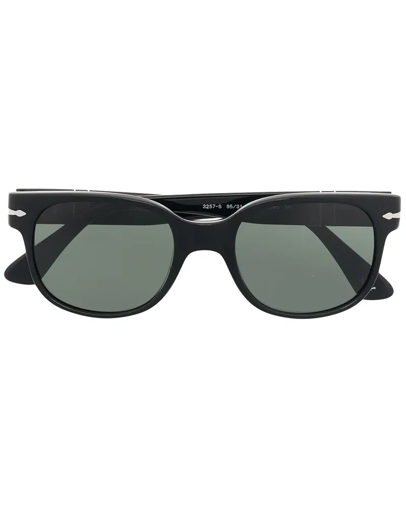 Persol Sonnenbrille mit breitem Gestell - Schwarz Schwarz