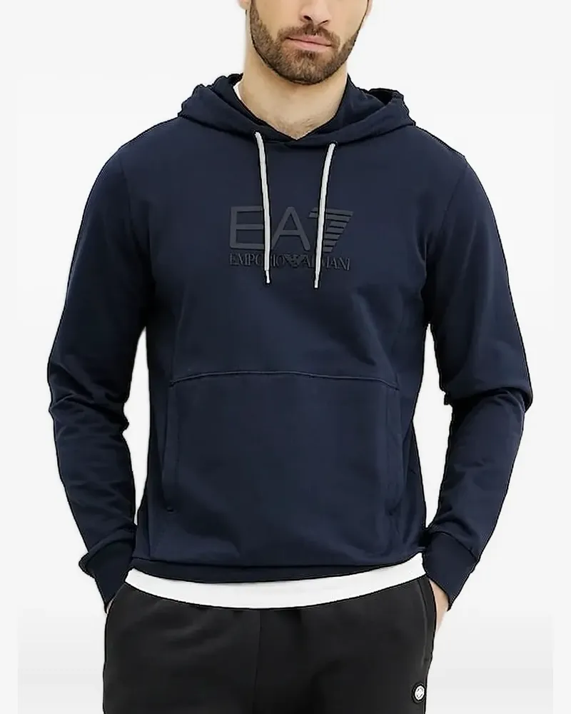 EA7 Hoodie mit EA7-Motiv - Blau Blau