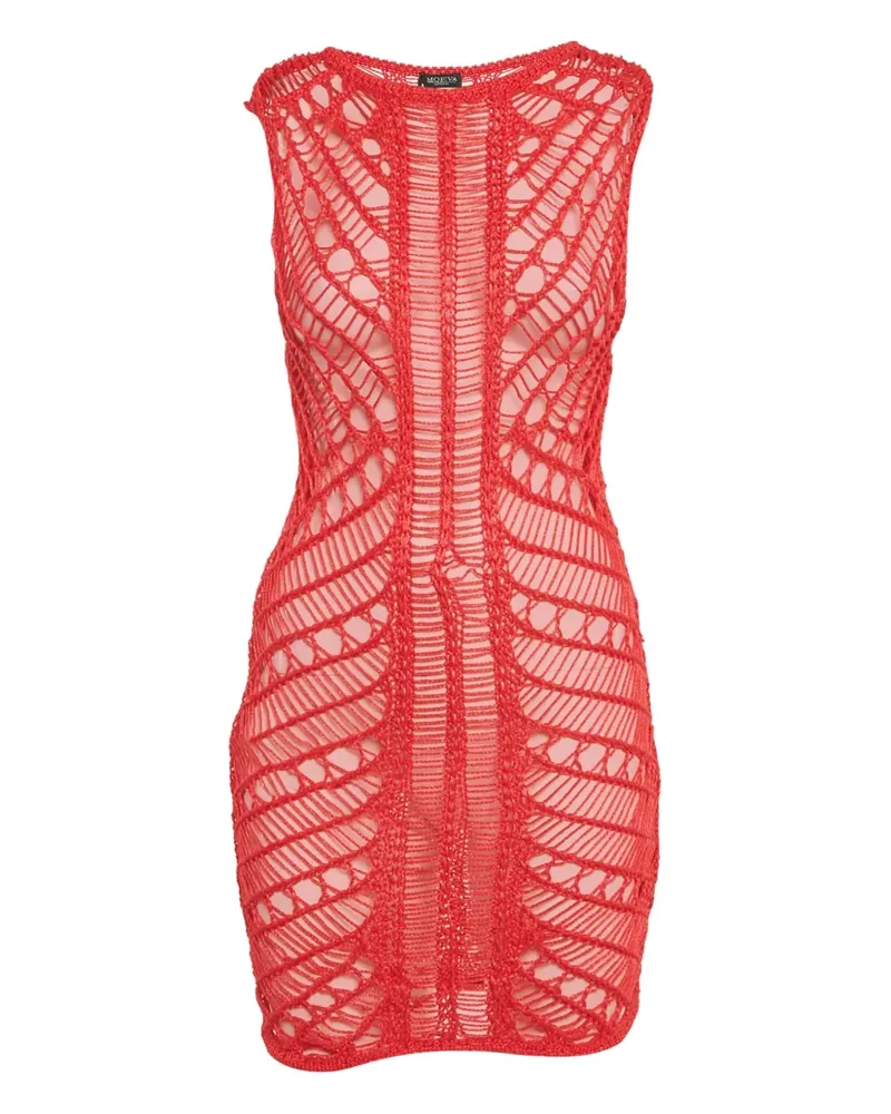 MOEVA 2000s gehäkeltes Minikleid - Rot Rot