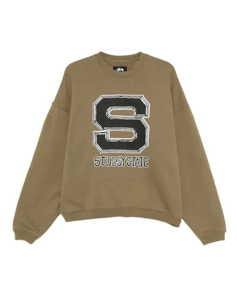 Stüssy Sweatshirt mit Logo-Print - Grün Grün