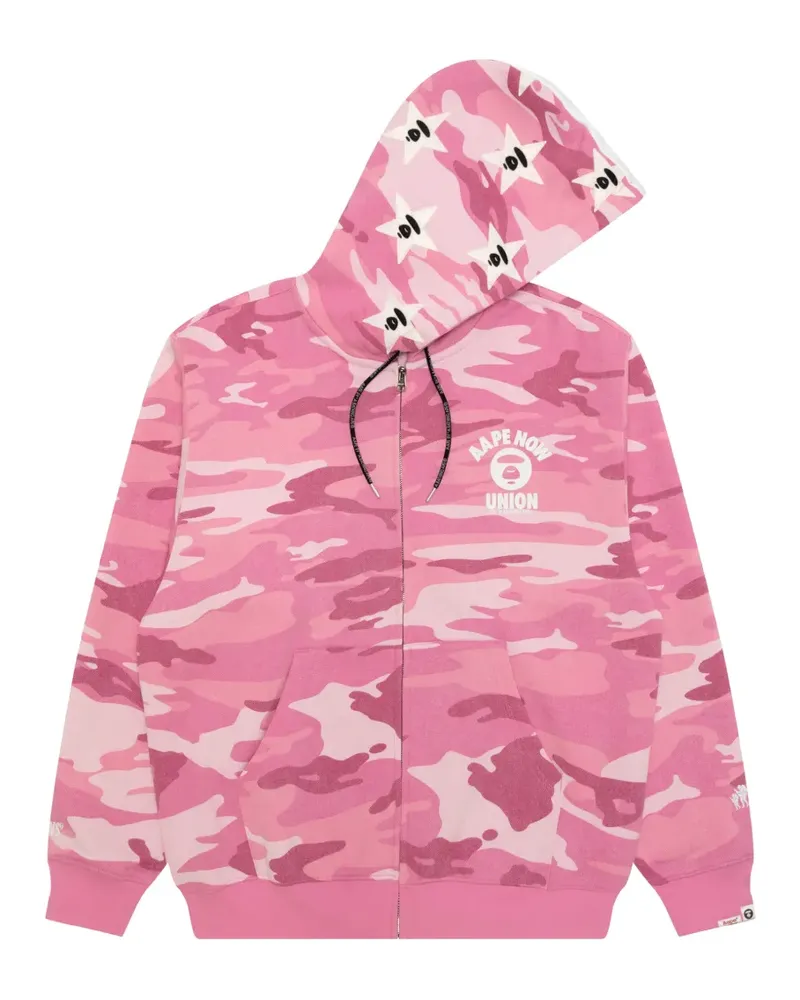 BAPE Kapuzenjacke mit Camouflage-Muster - Rosa Rosa