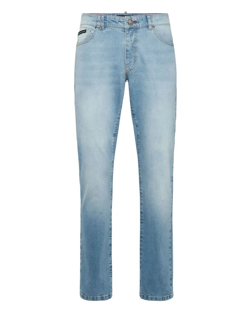 Philipp Plein Jeans mit Logo-Schild - Blau Blau
