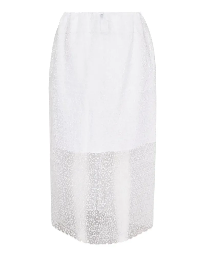 Cecilie Bahnsen Donna flower-embroidered skirt - Weiß Weiß