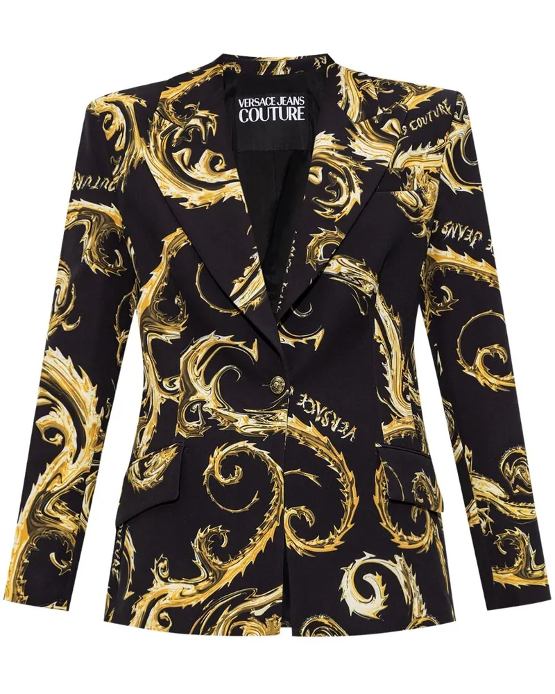 Versace Jeans Blazer mit Barocco-Print - Schwarz Schwarz