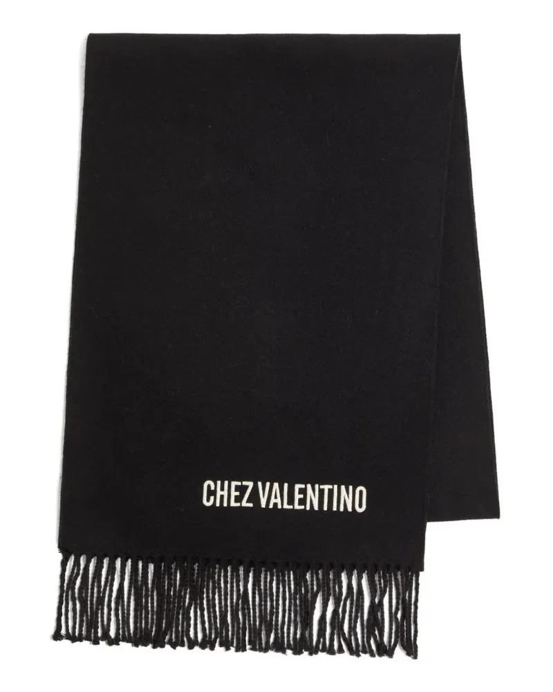Valentino Garavani Schal mit VLogo-Stickerei - Schwarz Schwarz