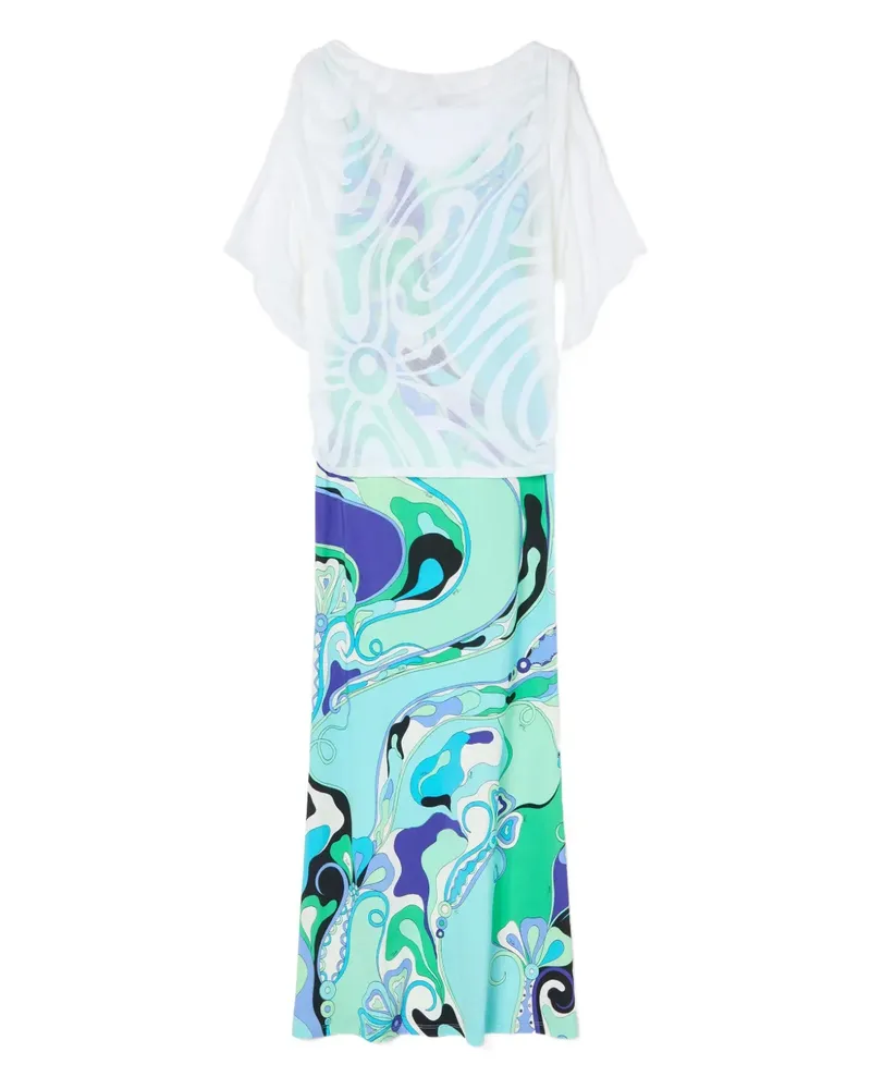 Emilio Pucci abstract-print jersey dress - Weiß Weiß