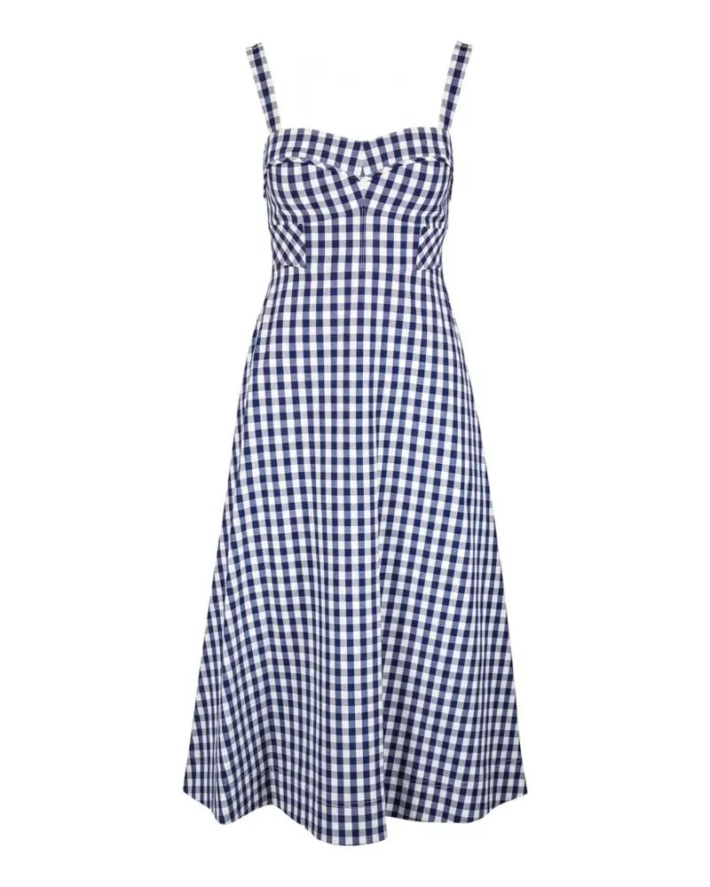 Veronica Beard Aila gingham-print midi dress - Blau Blau