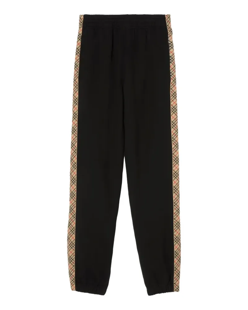 Burberry Check-trim cotton jogging pants - Schwarz Schwarz