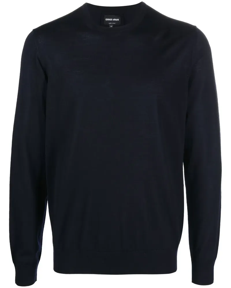 Giorgio Armani Pullover mit Rundhalsausschnitt - Blau Blau