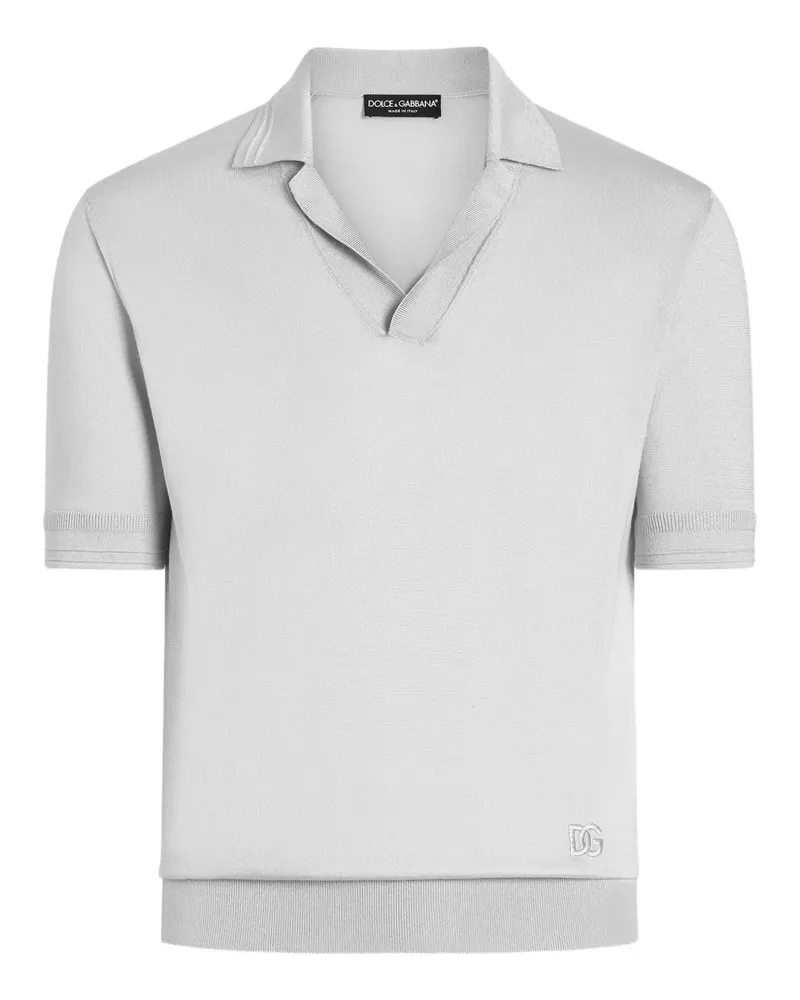 Dolce & Gabbana Poloshirt aus Seide - Grau Grau