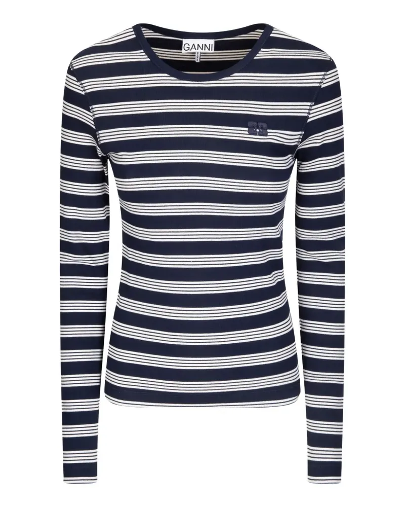 Ganni striped long-sleeve T-shirt - Blau Blau