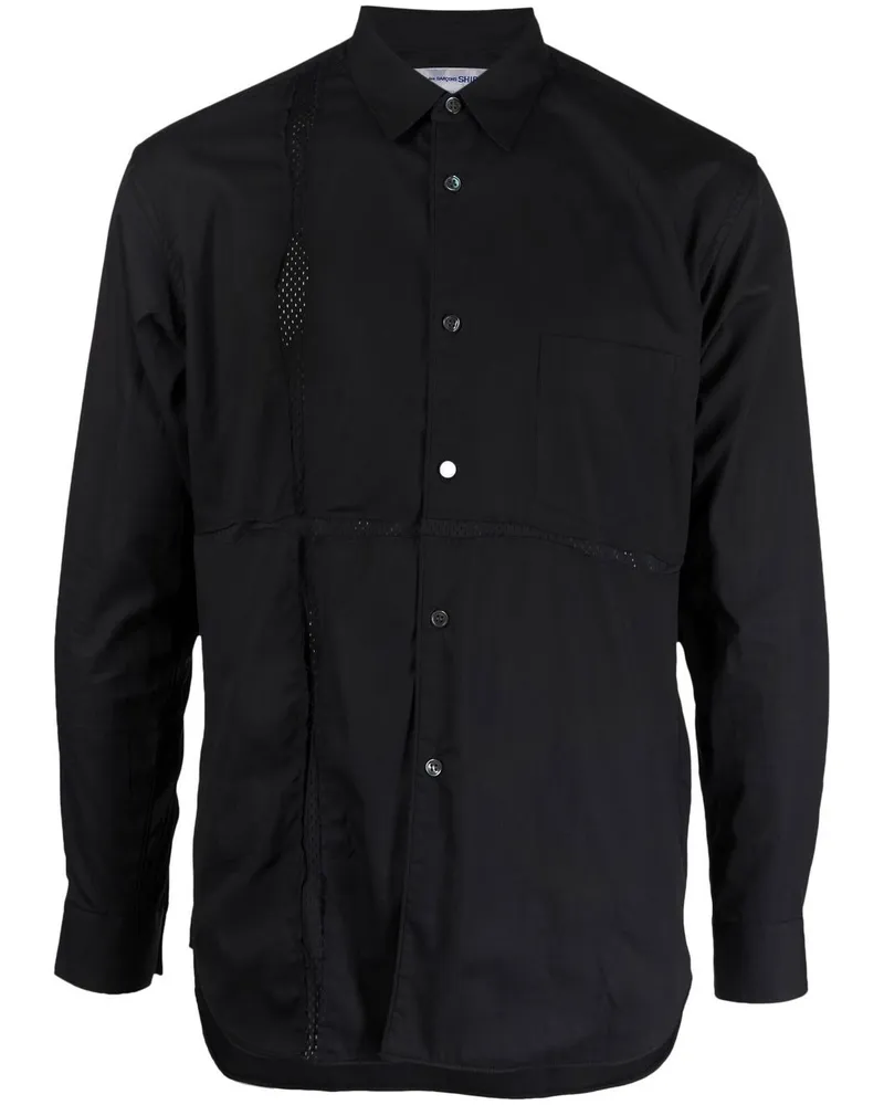 Comme des Garçons Hemd mit Kontrasteinsätzen - Schwarz Schwarz