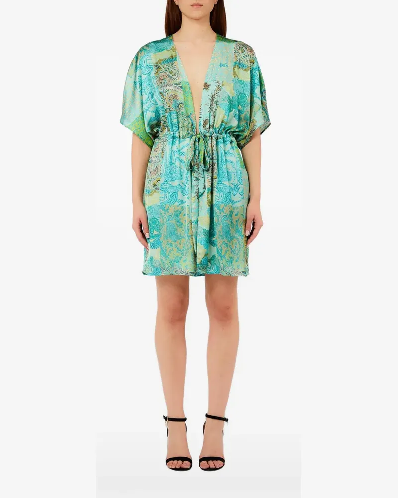 Liu Jo paisley-print drawstring kaftan - Blau Blau