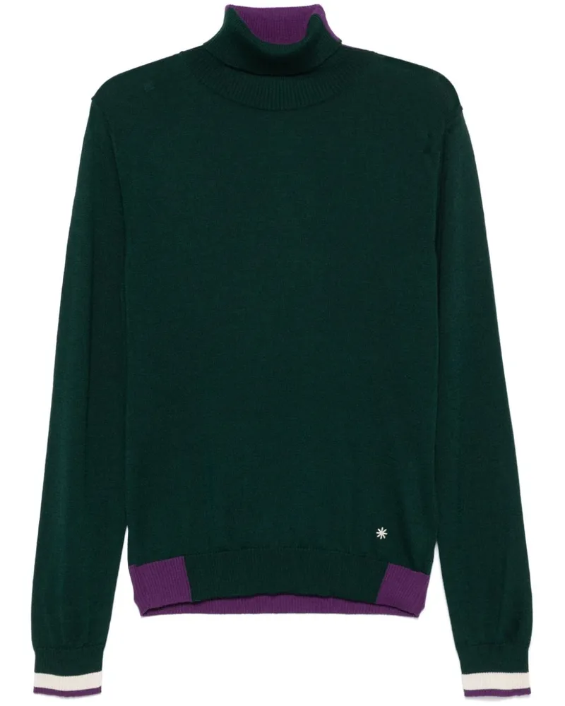 Manuel Ritz Fein gestrickter Pullover - Grün Grün