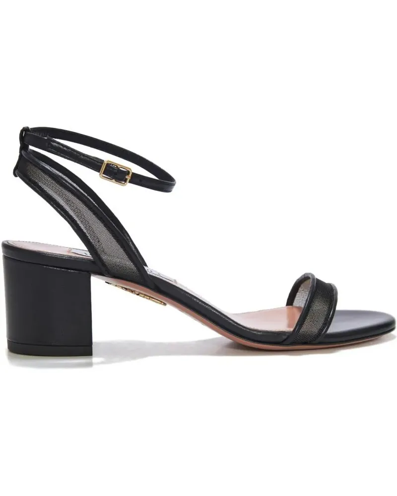 Aquazzura Minimalist Sandalen mit Mesh-Einsatz 50mm - Schwarz Schwarz