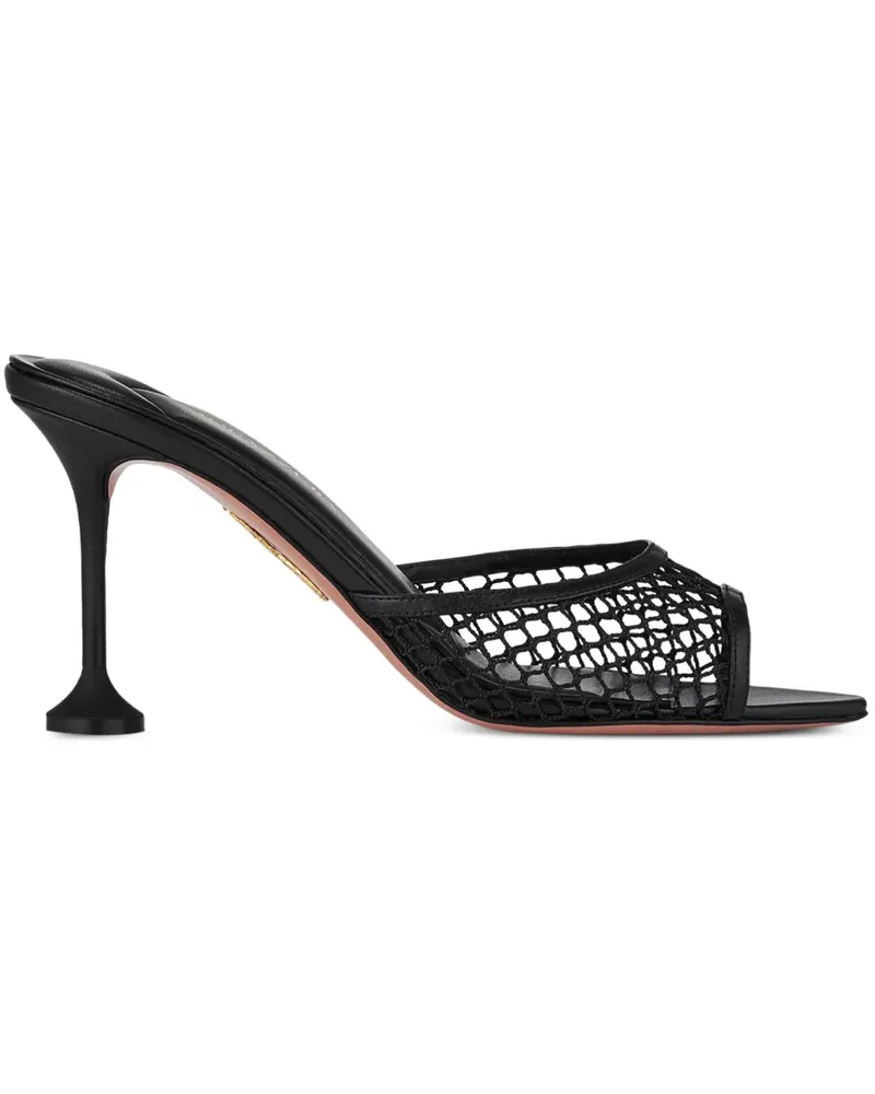 Aquazzura Spitze Sandalen mit Mesh-Einsatz - Schwarz Schwarz