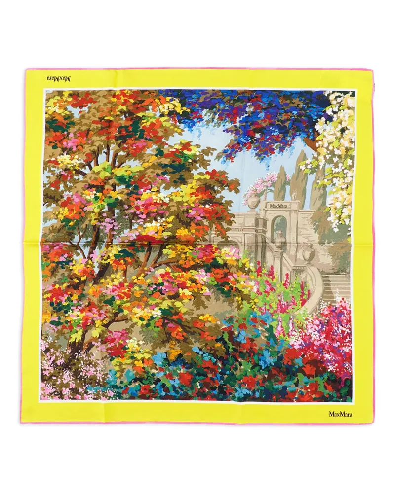 Max Mara Schal mit Print - Gelb Gelb