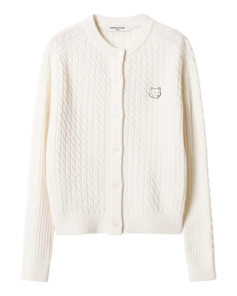Kitsuné Fox Head cable-knit cardigan - Nude Nude