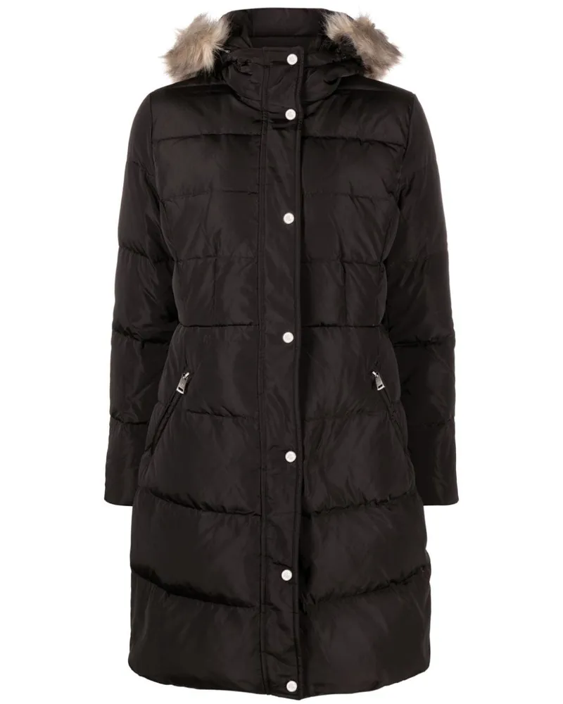 Ralph Lauren Mantel mit Faux Fur - Schwarz Schwarz