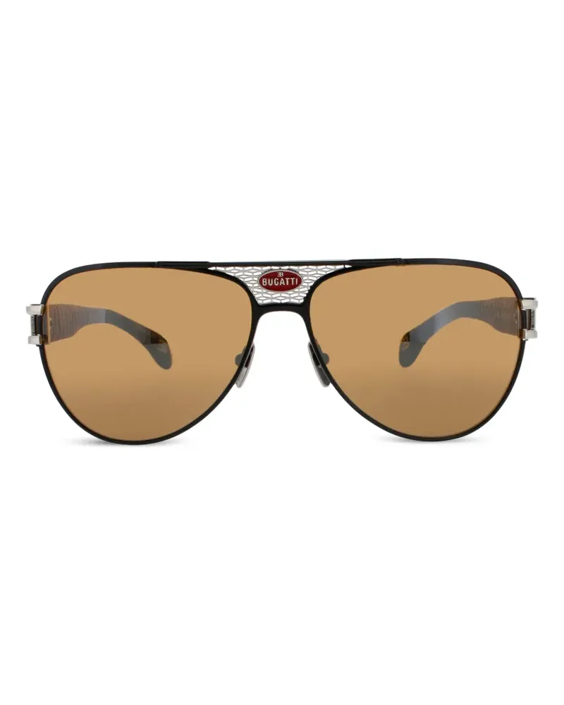 Bugatti Sonnenbrille mit Logo-Schild - Schwarz Schwarz