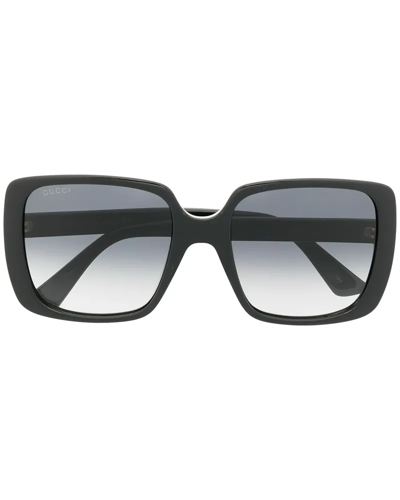 Gucci Sonnenbrille mit eckigem Gestell - Schwarz Schwarz