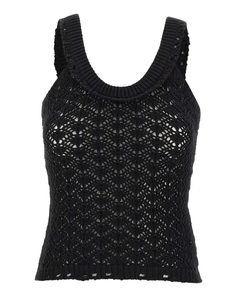 Blumarine crochet openwork top - Schwarz Schwarz
