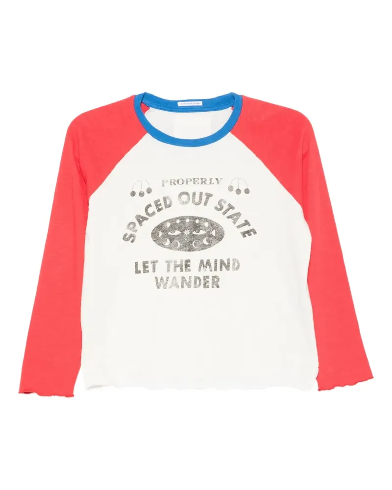 Mother The Vintage Sporty Concert T-Shirt mit grafischem Print - Weiß Weiß