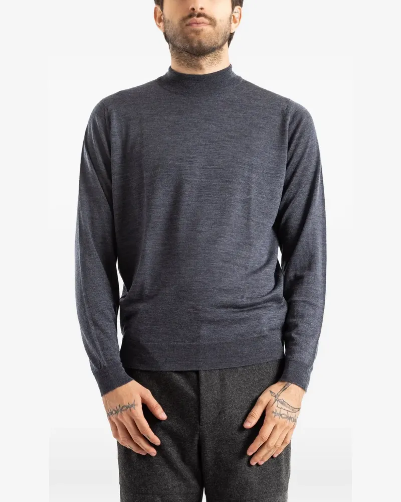 John Smedley Merinopullover mit Stehkragen - Grau Grau