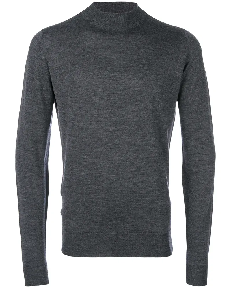 John Smedley Merinopullover mit Stehkragen - Grau Grau