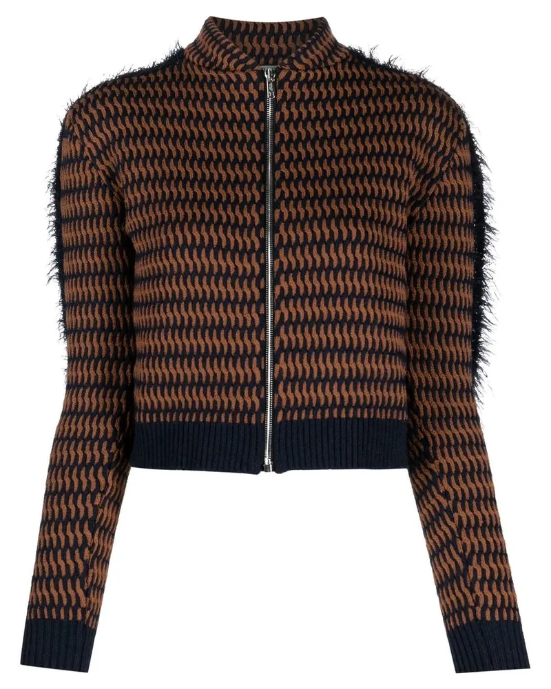 Durazzi Milano Cropped-Jacke mit Jacquardmuster Braun