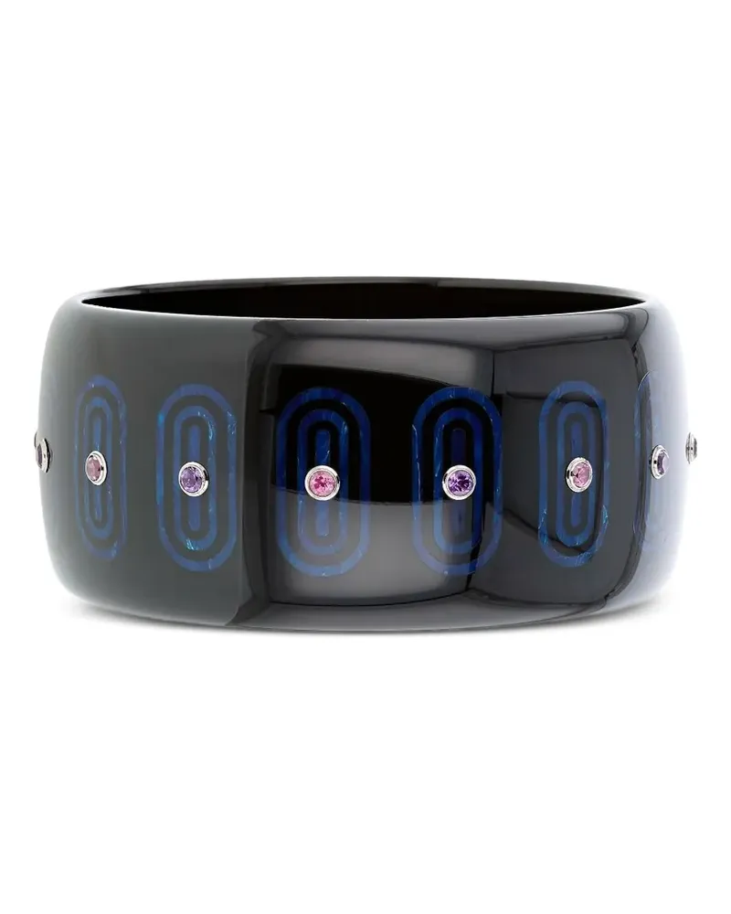 Mark Davis 18kt Amethyst Gelbgoldarmreif mit Bakelit - Schwarz Schwarz