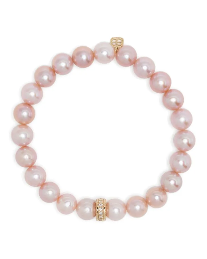 Sydney Evan 14kt Gelbgold-Perlenarmband Rosa