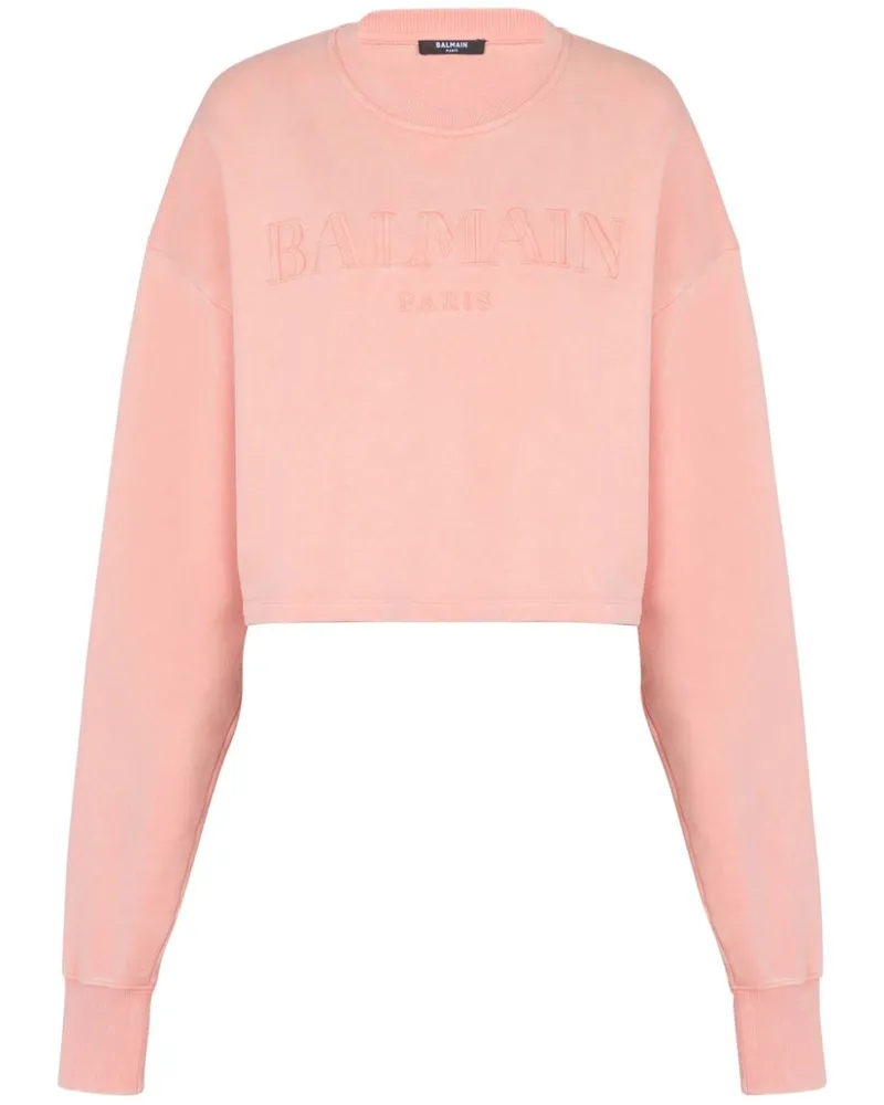 Balmain Sweatshirt mit Logo-Stickerei - Rosa Rosa