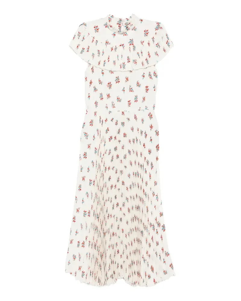 N° 21 Midikleid mit Blumenprint - Weiß Weiß