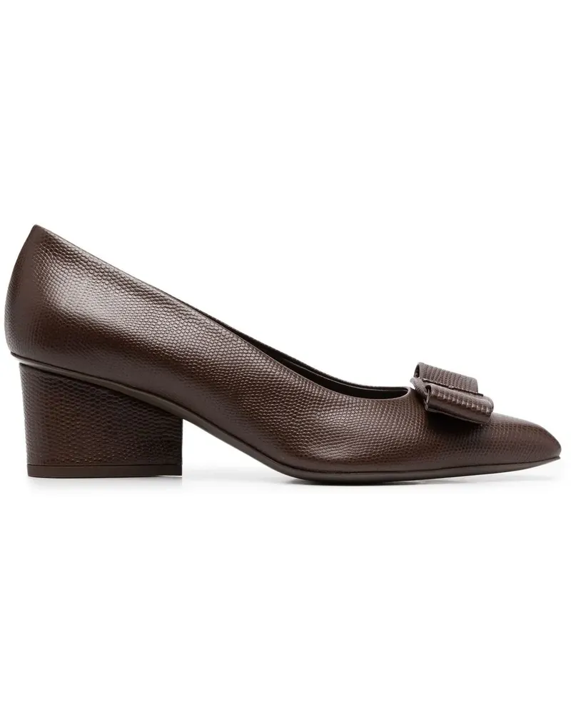 Ferragamo Pumps mit Schleife 60mm - Braun Braun