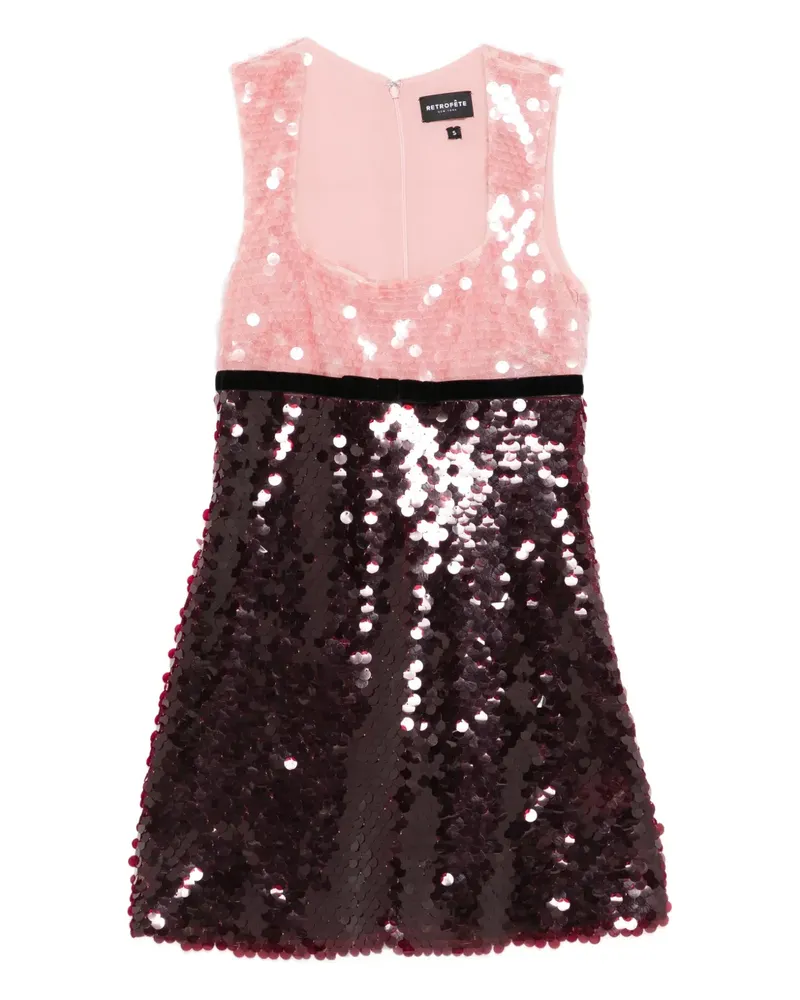 Retrofête Amethyst Minikleid mit Pailletten - Rosa Rosa