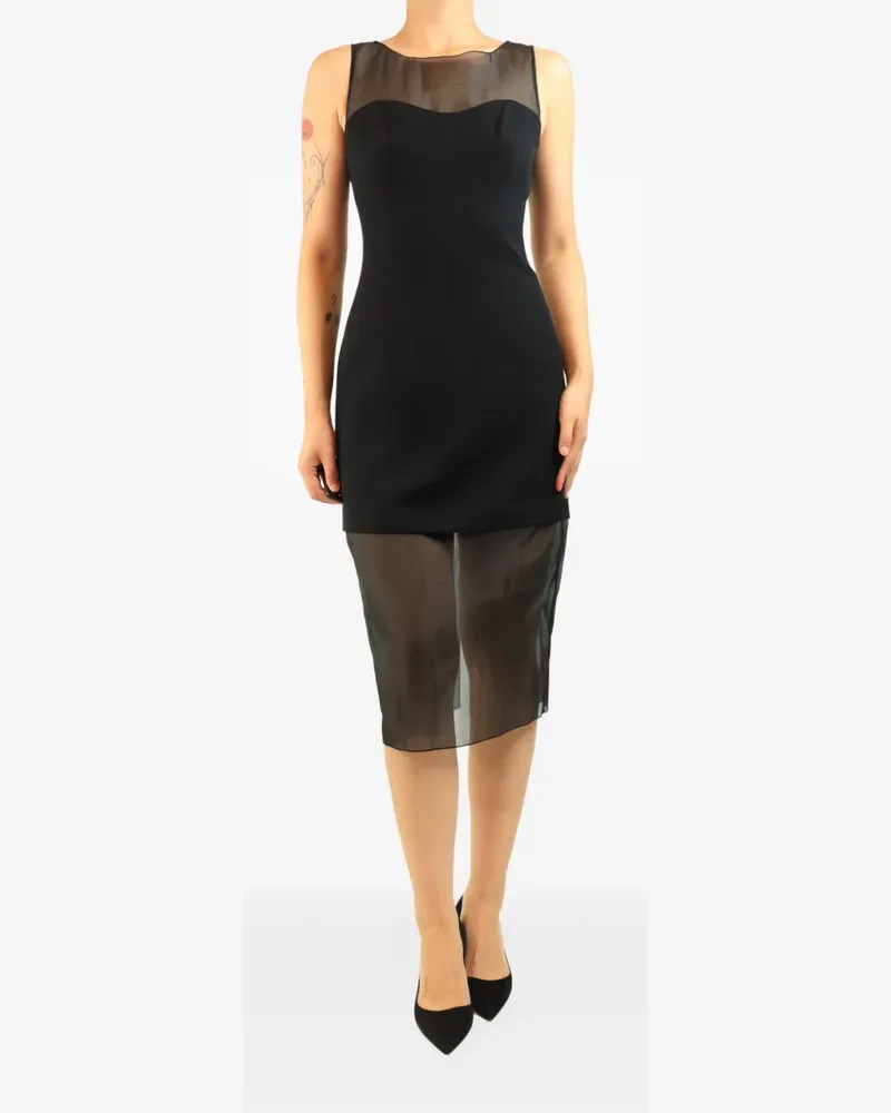 Reformation Ärmelloses Midikleid mit transparenten Einsätzen - Schwarz Schwarz