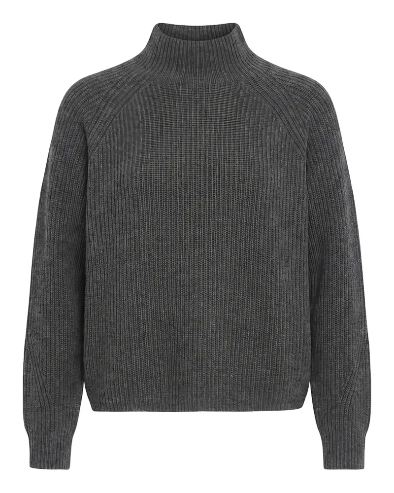 Max Mara Gerippter Nettare Pullover mit Stehkragen - Grau Grau