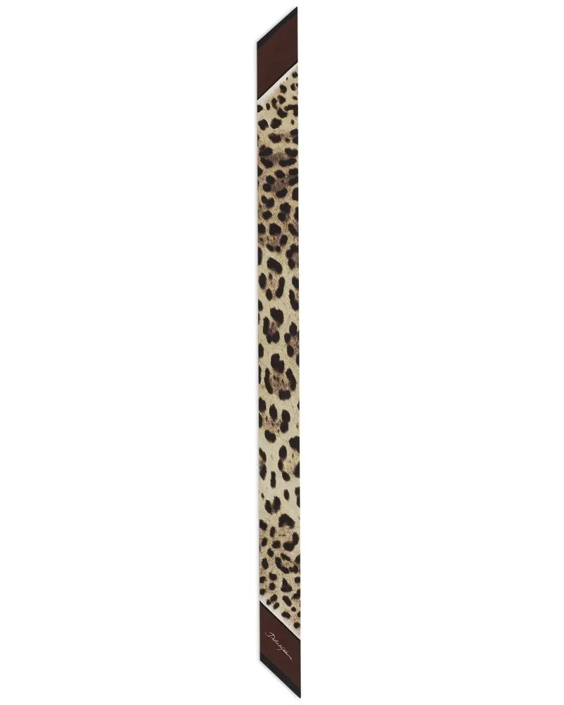Dolce & Gabbana Seidenschal mit Leoparden-Print - Braun Braun