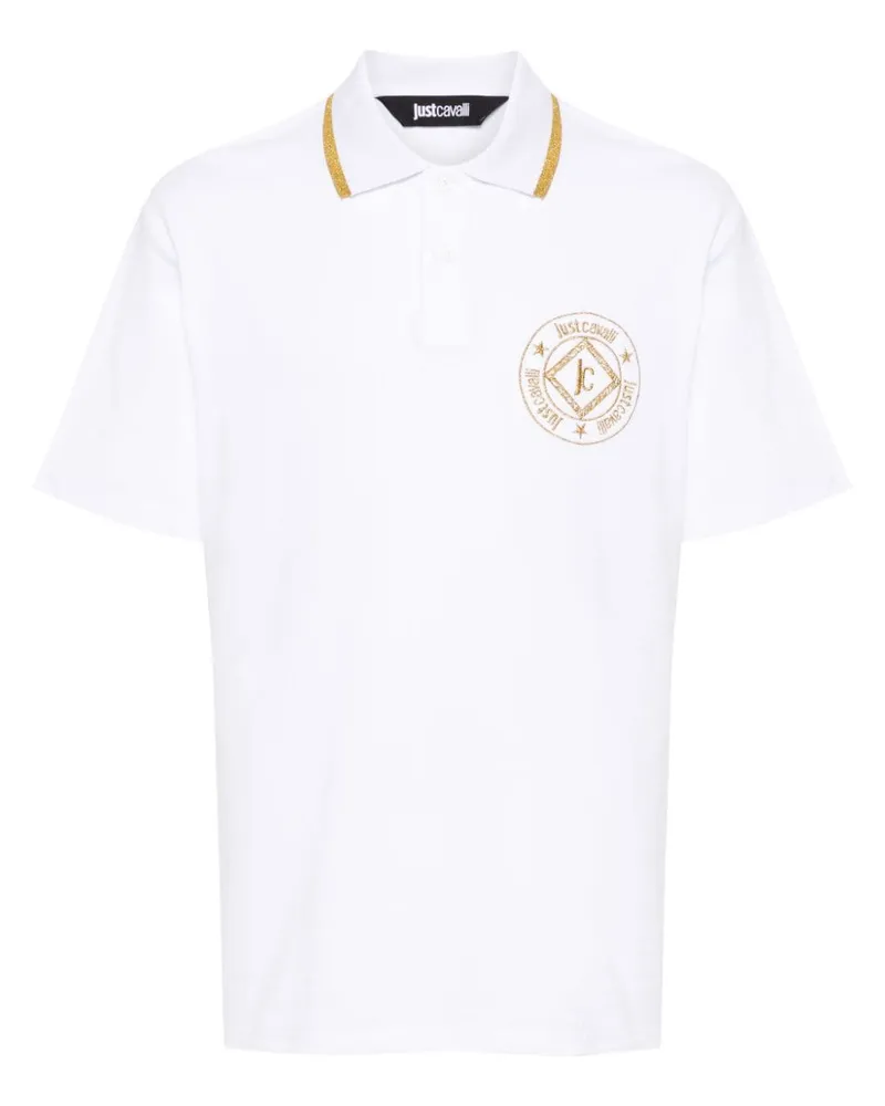 Just Cavalli Poloshirt mit Logo-Stickerei Weiß