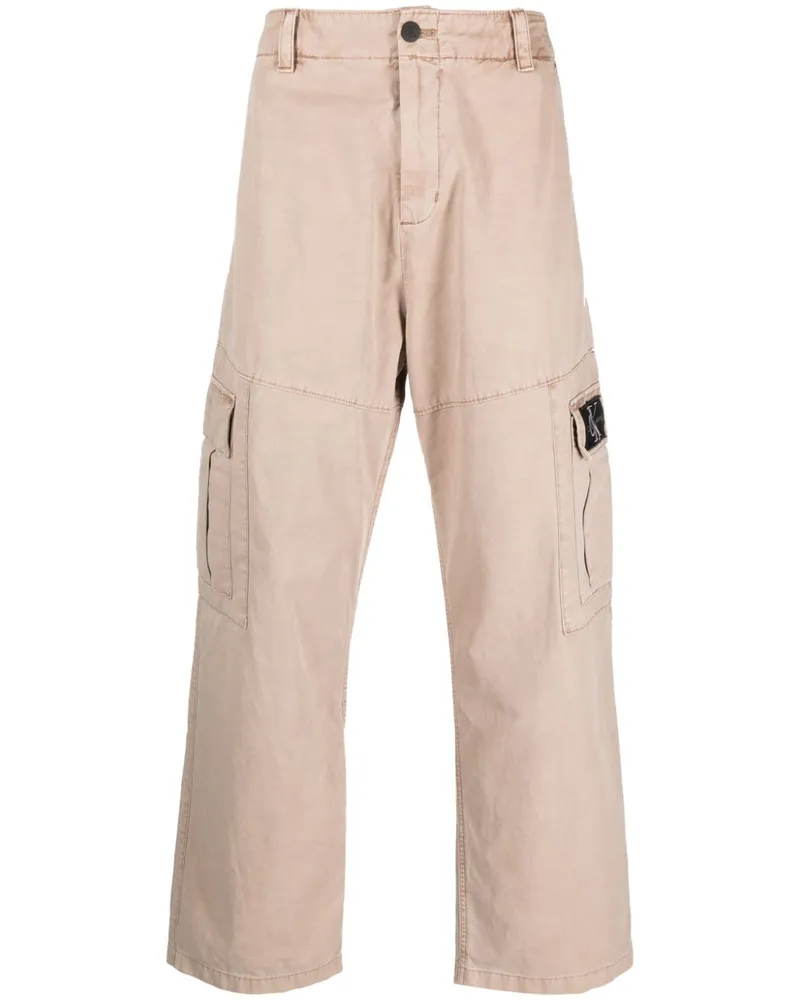 Calvin Klein Cargohose mit geradem Bein - Nude Nude